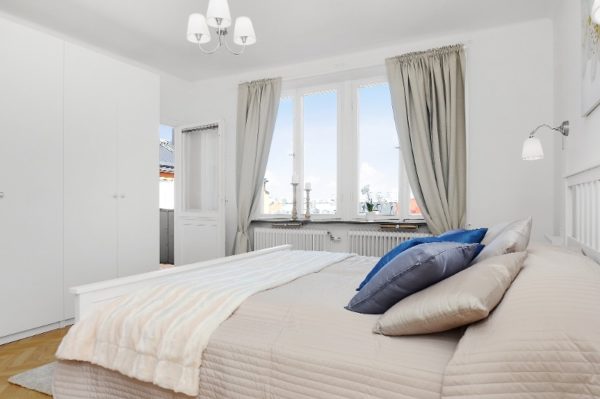 Bedroom in Forenom serviced apartment in Stockholm